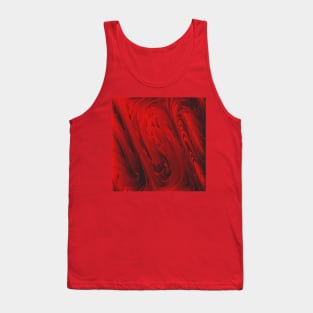 Red graphic swirling design Tank Top